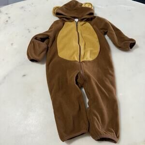 Cuddle Club Monkey Fleece Baby Jumpsuit 12-18 months Halloween Costume Teddybear